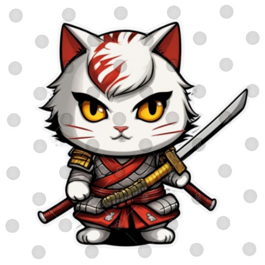ninja cat with a katana 2 Digital Files