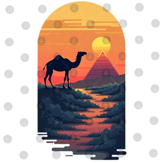 Sunset Behind the Pyramids Digital Files