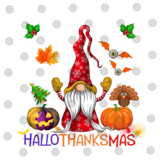 Happy HalloThanksMas Gnome Digital Files
