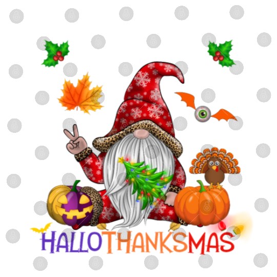 Happy HalloThanksMas Gnome Digital Files