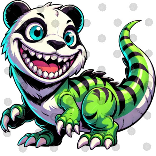 Quirky dino T-Rex panda mythical creature fantasy Digital Files