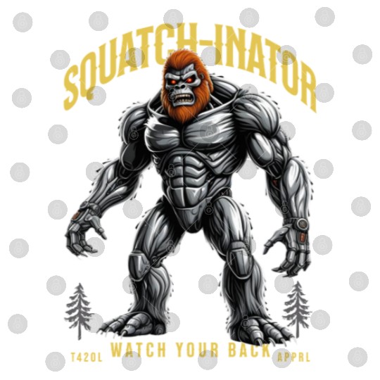 Retro Bigfoot Design, Sasquatch Robot Graphic Digital Files