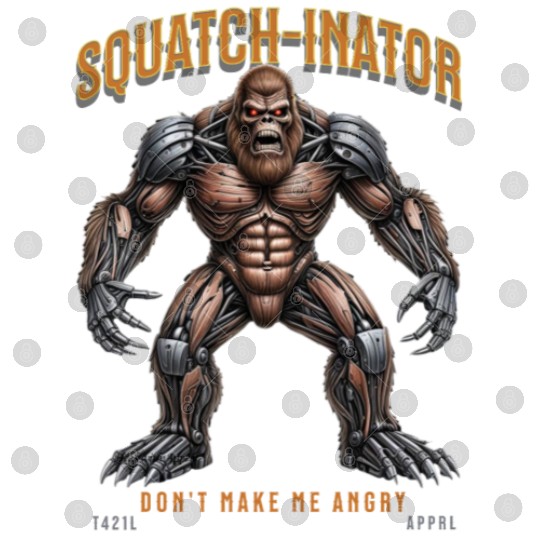 Bigfoot Robot Design, Unique Sasquatch Graphic Digital Files