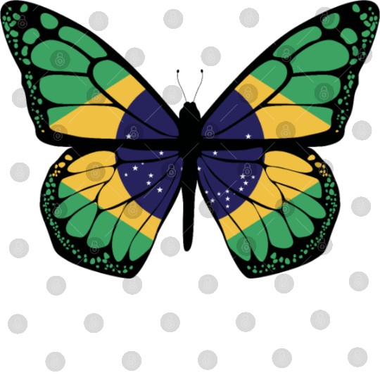 Brazilian Flag Patriotic Butterfly Lover Design Digital Files