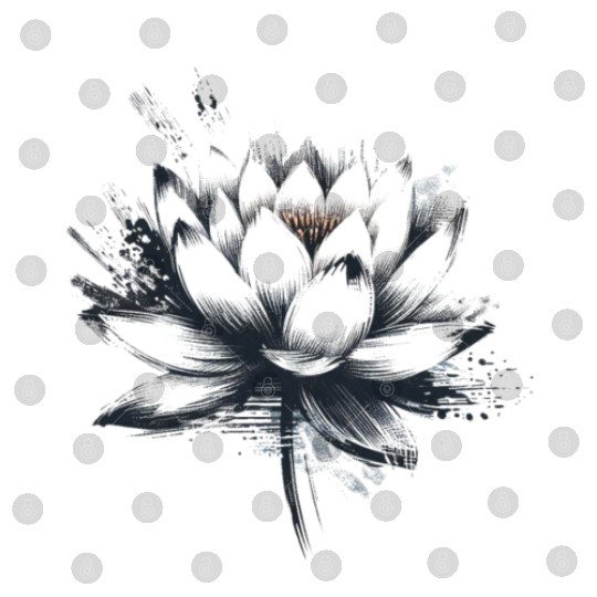 Modern Lotus with Brushstroke Effect Digital Files