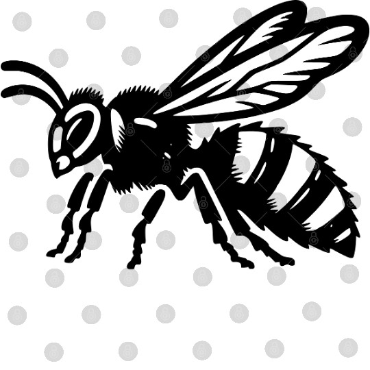 Two Color Wasp Insect Vector Art path3 Digital Files