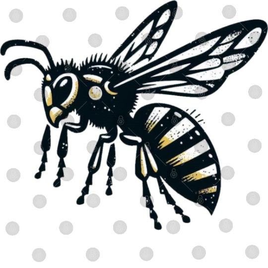 Two Color Wasp Insect Art 3 Digital Files