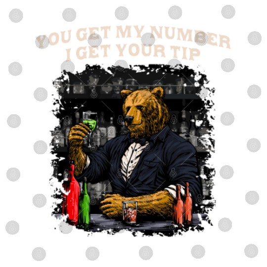Get My Number I Get Your Tip Funny Bartender Humor Digital Files