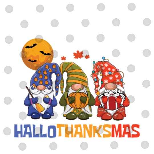Happy Hallothanksmas Halloween Thanksgiving Gnome Digital Files