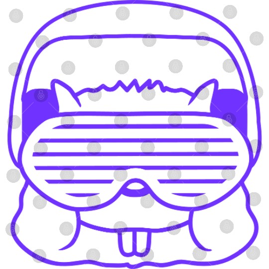 Cute DJ Hamster Party Animal Guinea Pig Pet Face Digital Files