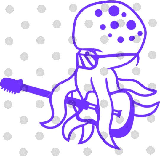Cool Octopus Kraken Squid Plays Guitar Guitarist Digital Files