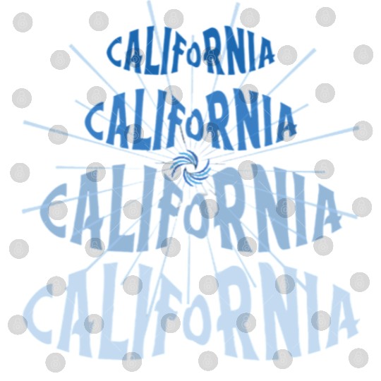 California West Coast Golden State Blue Graphic Digital Files