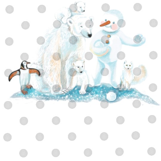 Polar Animals and Snowman in Ice Cold Winter Digital Files