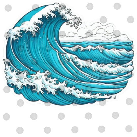 Serene Blue Ocean Waves Digital Files