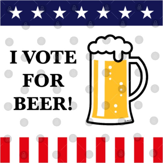 I Vote For Beer! (USA Election America / PNG / 4C) Digital Files