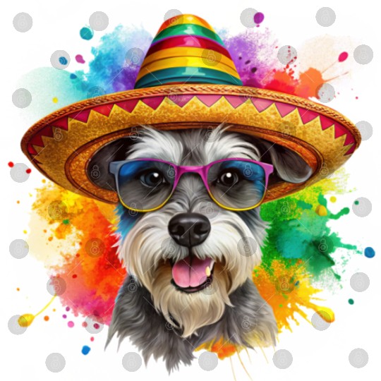 Schnauzer head, dog with glasses Digital Files