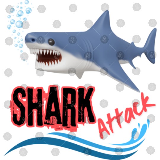 A different unique colorful shark attack design Digital Files