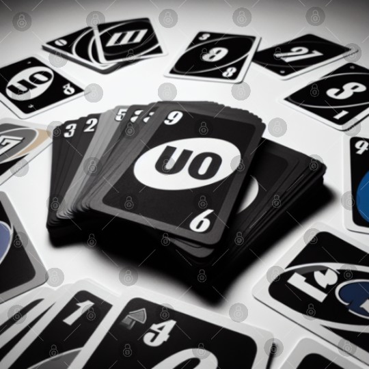 Black Uno Cards Digital Files
