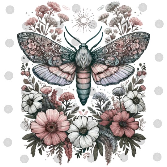 Fairycore Floral Moth Pastel Fairycore Aesthetic Digital Files
