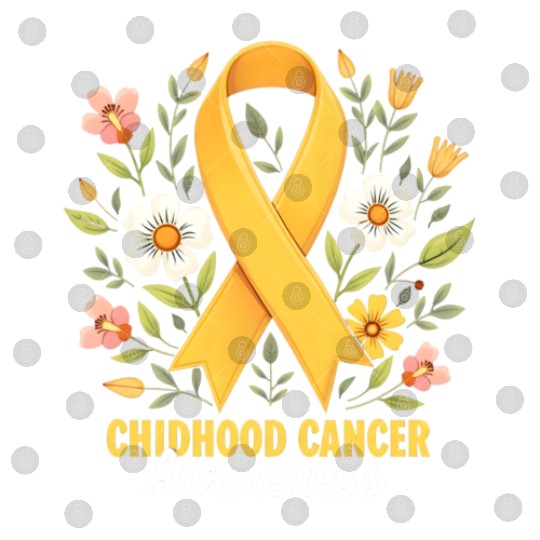 Childhood Cancer Awareness Hippie Flower Ribbon Digital Files