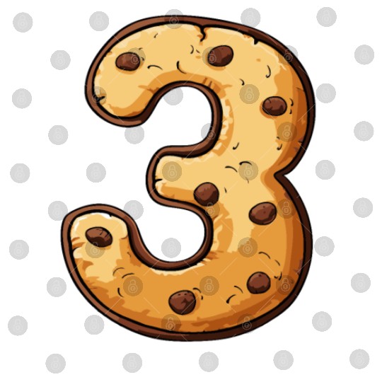 Birthday Cookie: Three-Year-Old, Number 3 Digital Files
