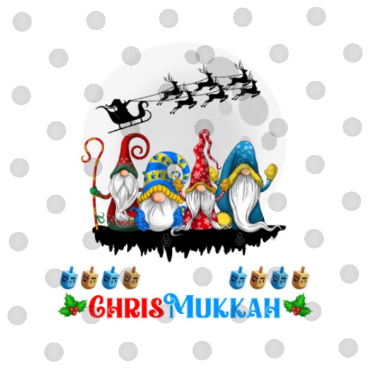Happy Chrismukkah Gnomes Christmas Hanukkah Digital Files