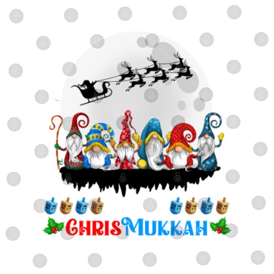 Happy Chrismukkah Gnomes Christmas Hanukkah Digital Files