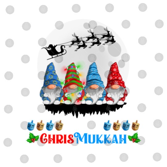Happy Chrismukkah Gnomes Christmas Hanukkah Digital Files