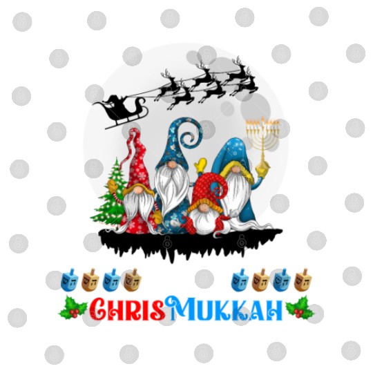 Happy Chrismukkah Gnomes Christmas Hanukkah Digital Files
