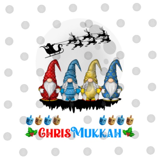 Happy Chrismukkah Gnomes Christmas Hanukkah Digital Files