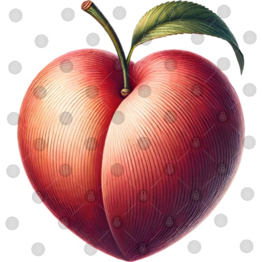 Peach in heart shape: beauty of fruit Digital Files
