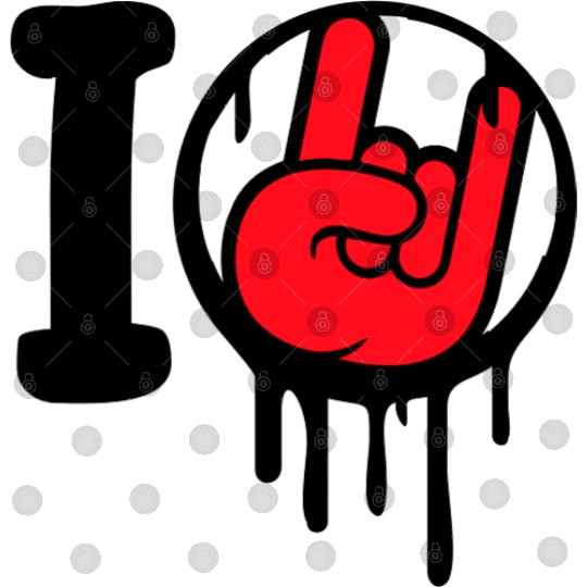I Love Heavy Metal Hard Rock Music Graffiti Heart Digital Files