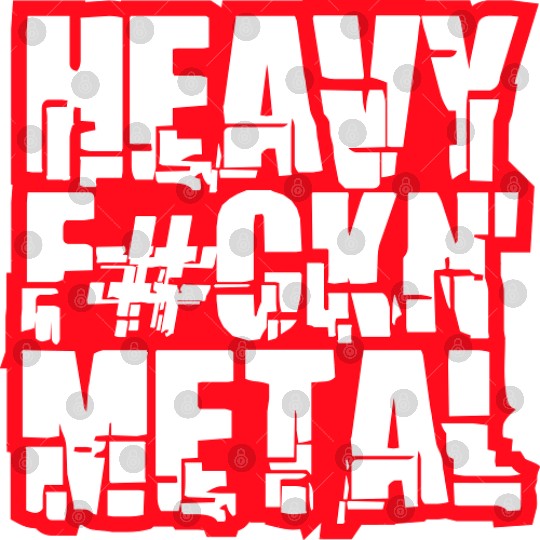 Heavy F#ckin' Metal Hard Rock Fun Music Text Quote Digital Files