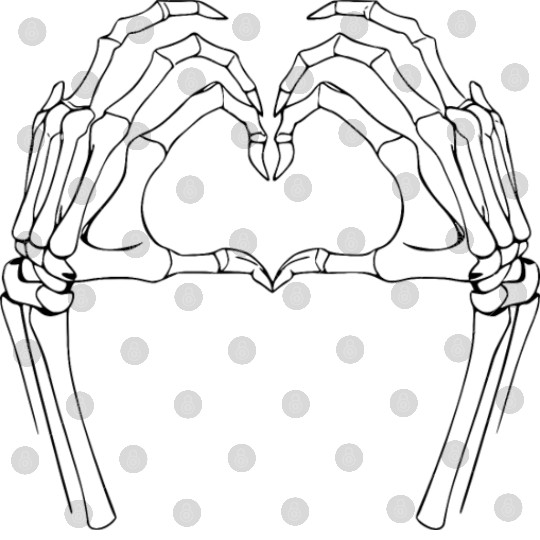 Heart skeleton hands halloween hearts path2 Digital Files