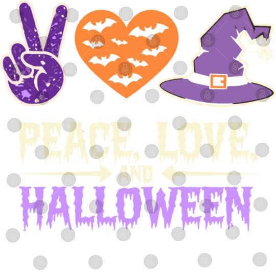 Peace, Love, and Halloween Spooky Halloween Digital Files
