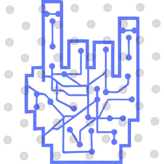 Heavy metal nerd electronic circuits hand gesture Digital Files