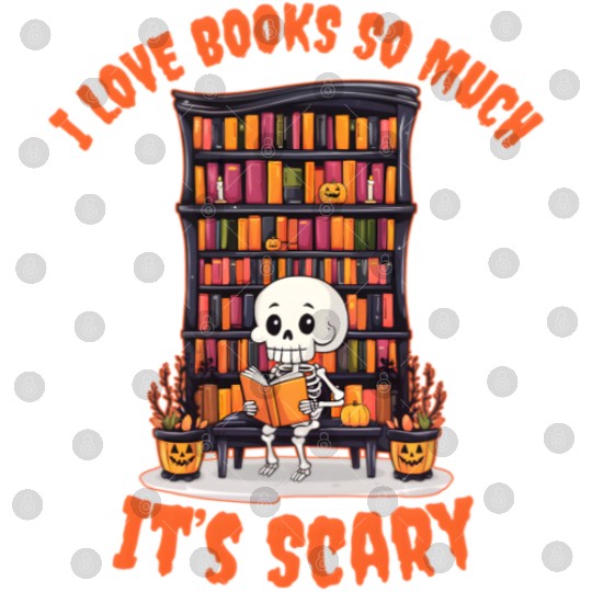 Halloween skeleton book lover reading adults Digital Files