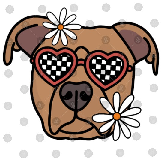 Pitbull Brown Retro Dog Digital Files