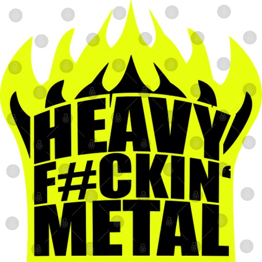 Heavy F#ckin' Metal Hard Rock Fun Music Text Quote Digital Files