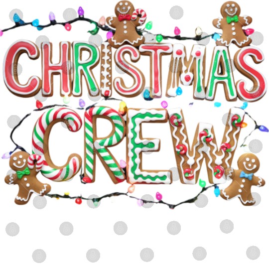 Gingerbread and Candy Christmas Crew with Lights Digital Files
