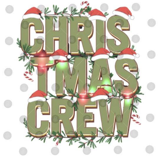 Christmas Crew with Santa Hats and Candy Canes Digital Files