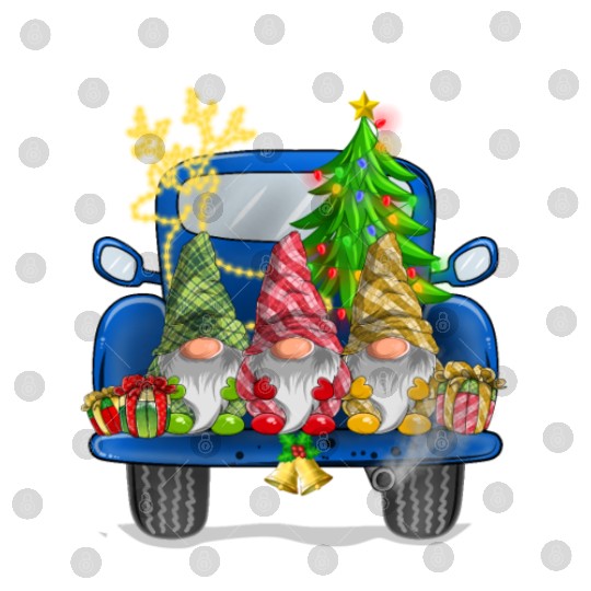 Christmas Truck Cute Gnomes Digital Files