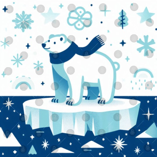 Polar Bear in Winter Wonderland Digital Files