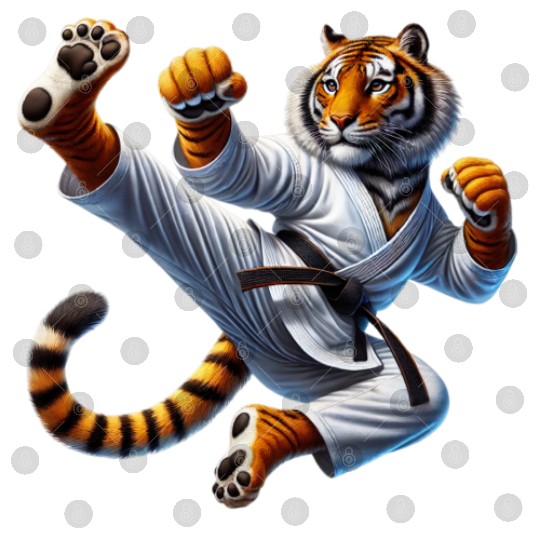 Tiger Martial Artist in Action Digital Files