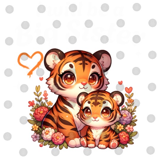 I'm Going To Be A Big Sister Cute Tiger Digital Files