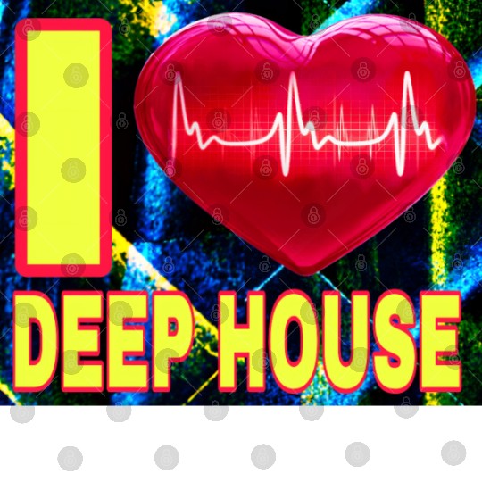 I LOVE DEEP HOUSE YELLOW FONTS Digital Files