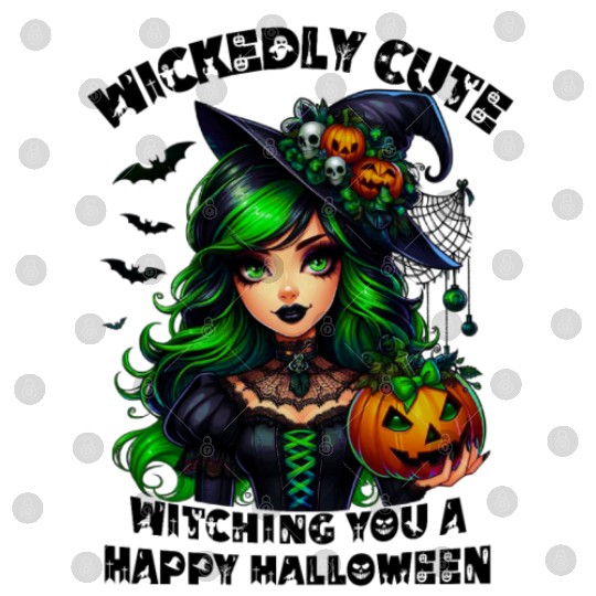 Halloween Wicked Cute Green Witch Digital Files