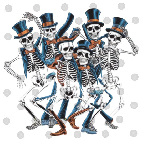 Let's Dance Dancing Skeleton Skull Digital Files