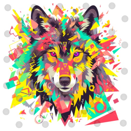 Majestic Pop Art Alpha Wolf - Vibrant Warm Digital Files