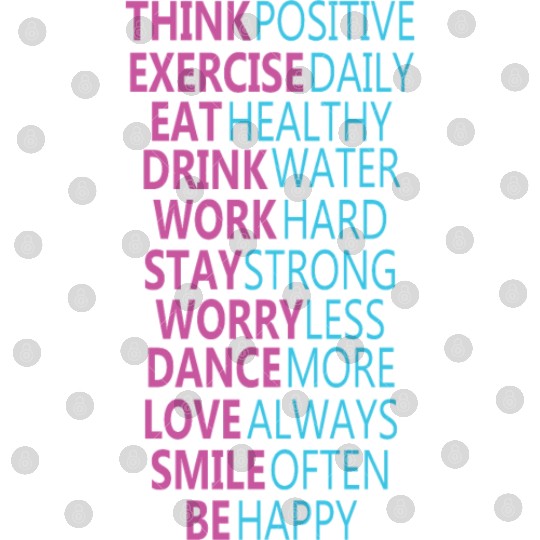 Think Positive Exercise Daily Eat Healthy Digital Files